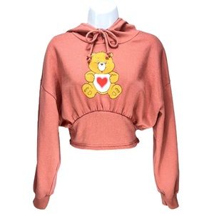 Mad Engine Care Bears Tender Heart Cropped‎ Hoodie Women’s Medium